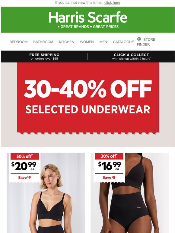 Harris Scarfe All Full Priced Bras and underwear by Bonds and More