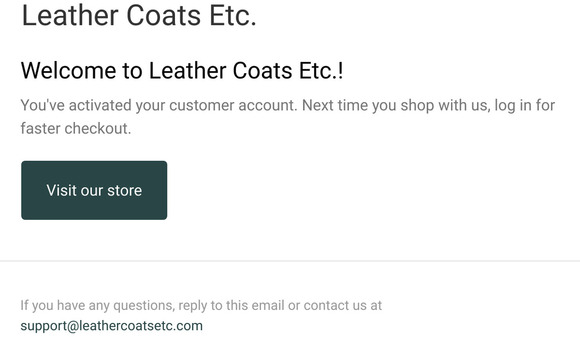 Customer account confirmation