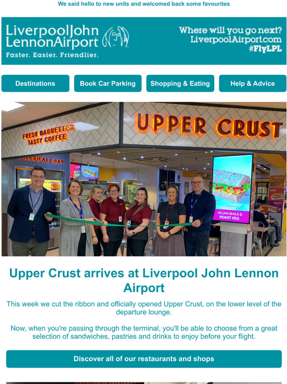 Liverpool Airport Here are 5 shops and restaurants that opened at LJLA