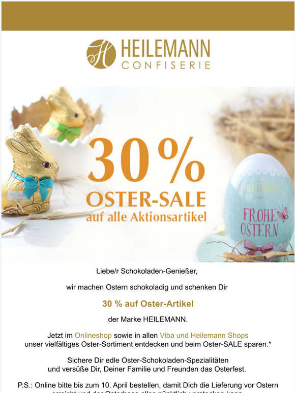 30 % Oster-Sale auf alle Aktionsartikel