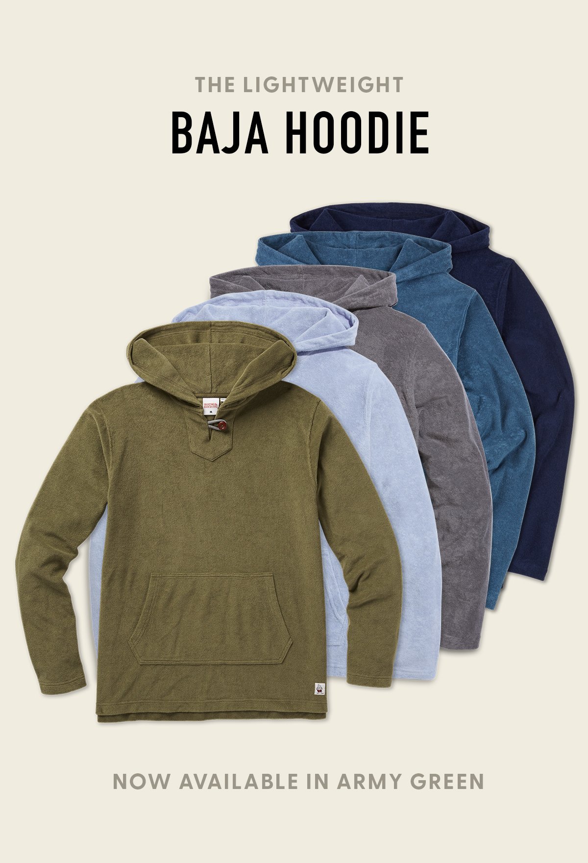 The Lightweight Baja Hoodie - Now Available in Army Green