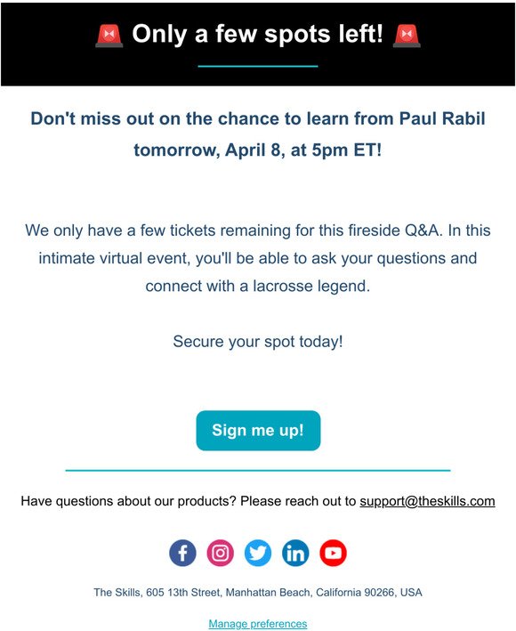 Paul Rabil Virtual Event - Only a few spots left!