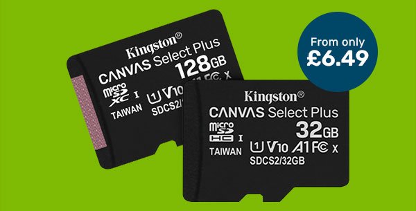 Kingston Canvas Select Memory Cards - From Only £6.49