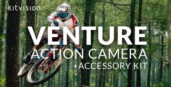 Kitvision Venture Waterproof Action Camera with Accessories - Only £19.99