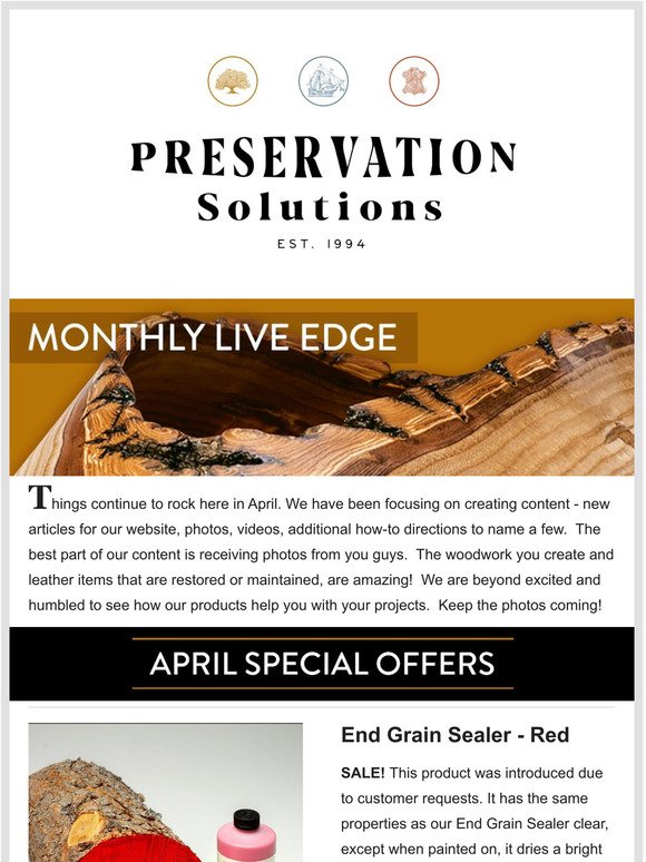 Monthly Live Edge: April