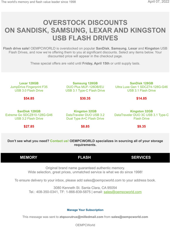 USB Flash Drive - Overstock SALE