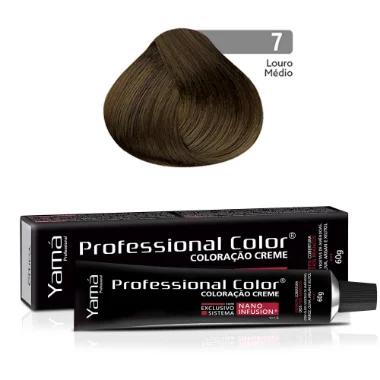 Coloração Yamá Creme Professional Color Nano Infusion 7.0 Louro Médio