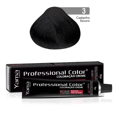 Coloração Yamá Creme Professional Color Nano Infusion 3.0 Castanho Escuro