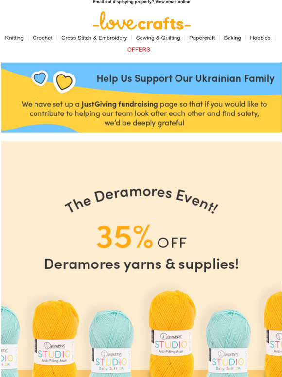 Sale time? 35% off Deramores yarns & supplies! 