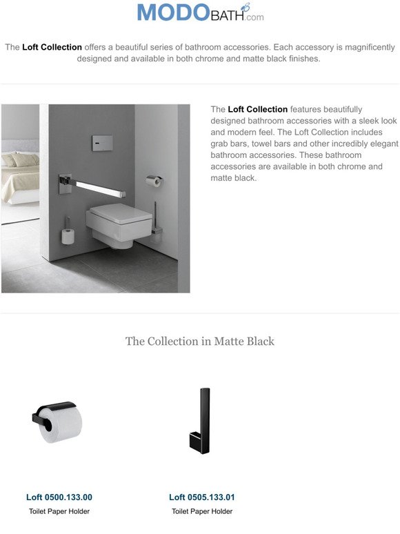 Loft 0505.133.01 by WS Bath Collections, Vertical Toilet Paper Holder in Matte  Black