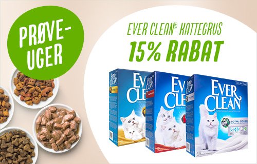 15% rabat på Ever Clean kattegrus!