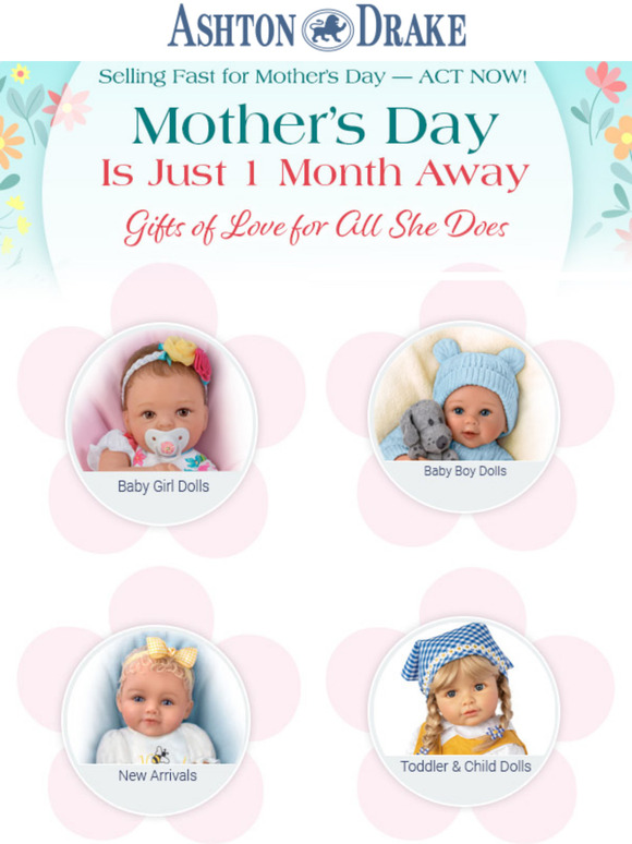 Mom's Big Day Is 1 Month Away  Shop All Our Adorable Dolls for Mom