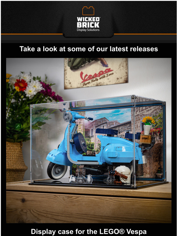 Wicked Brick NEW display cases! LEGO Vespa and more Milled