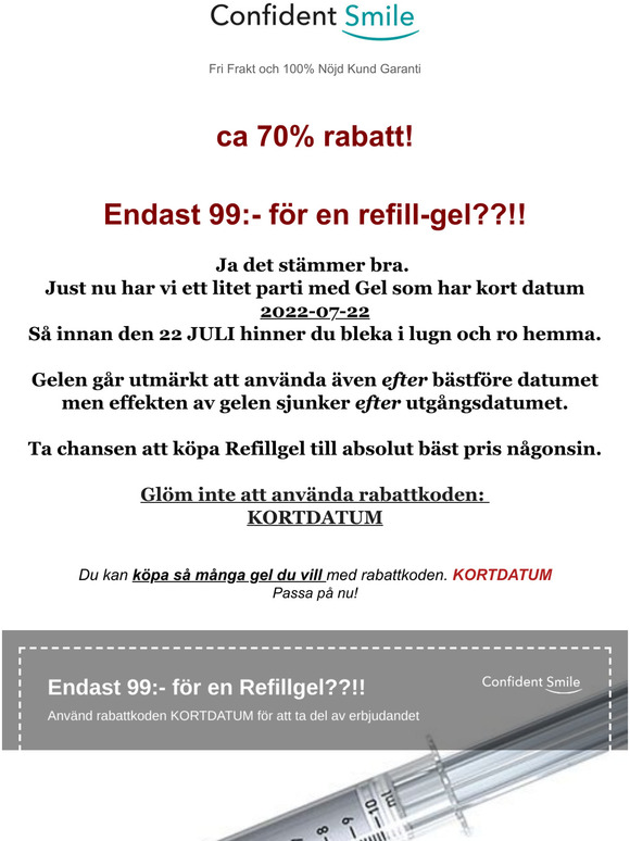 Endast 99:- fr Refillgel! Supererbjudande!