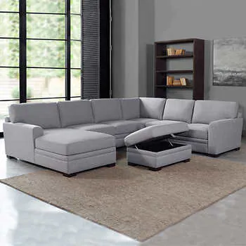 Langdon Fabric Sectional with Storage Ottoman