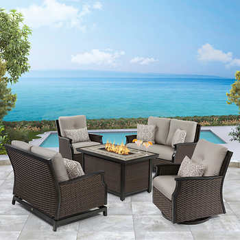 Agio Conway 5-Piece Fire Deep Seating Set