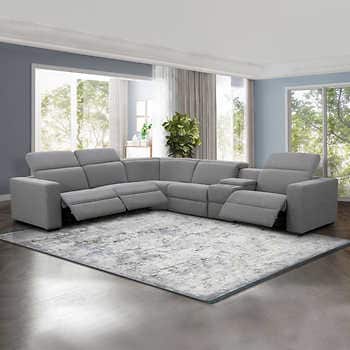 Woodston Fabric Power Reclining Sectional with Power Headrests