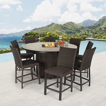 Agio McKenzy 9-Piece Fire High Dining Set