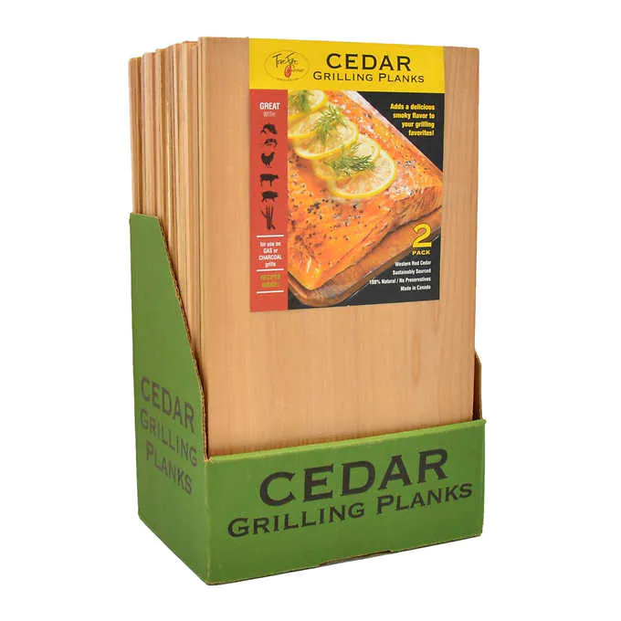 TrueFire Cedar Grilling Planks, 7.25-inch x 12-inch, 2-Count, 12-Pack