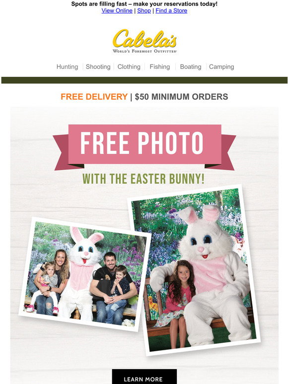 Cabelas Get Your Photo with The Easter Bunny! Milled