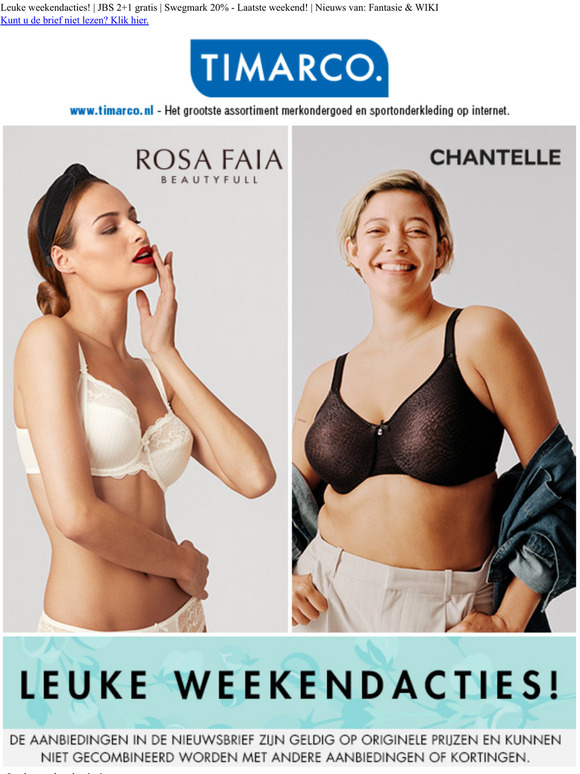 ALLEEN dit weekend! Chantelle 25% en Rosa Faia 20%
