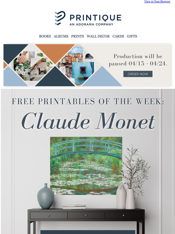 Printique, An Adorama Company: Free Printables: Claude Monet Art | Milled