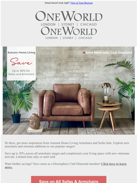 New arrivals to famous Sofa and Armchair ranges