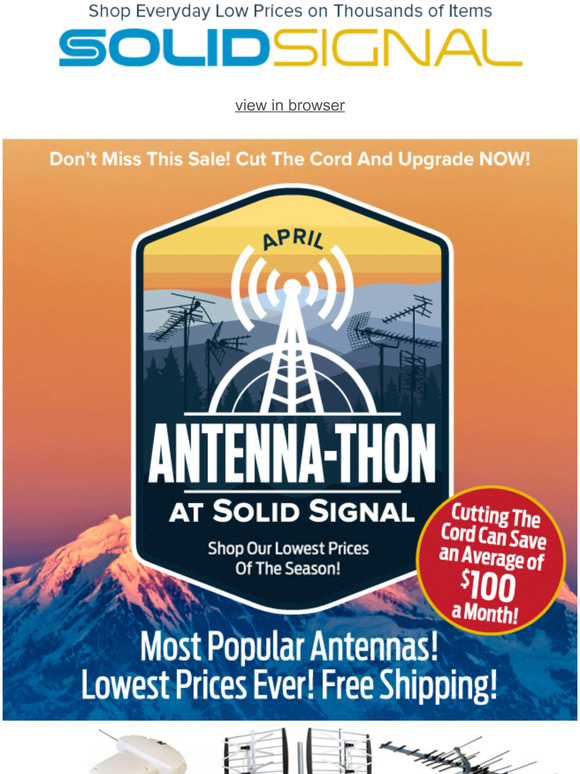 Solid Signal April ANTENNATHON! Lowest prices ever on TV Antennas