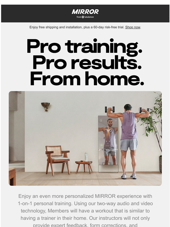 Mirror Level up your workouts with MIRROR's Personal Trainers Milled