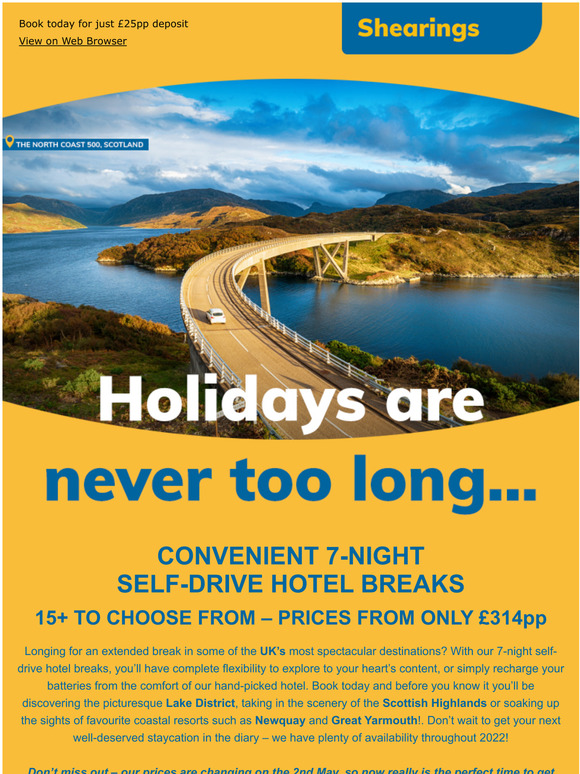 Shearings Holidays: Just launched! NEW 2023 UK holidays inside!