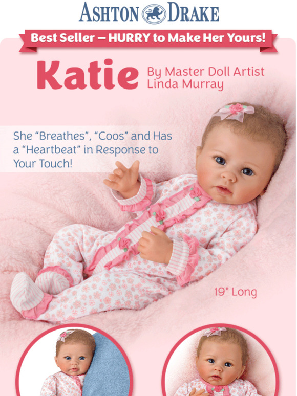 Katie Baby Doll "Breathes", "Coos" and Has a "Heartbeat"  Watch Video on Our Site