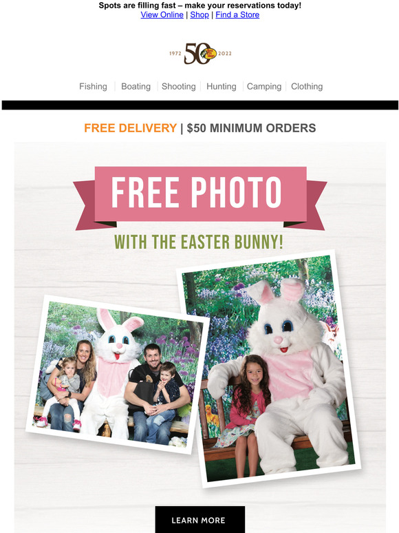 Bass Pro Shops Get Your Photo with The Easter Bunny! Milled