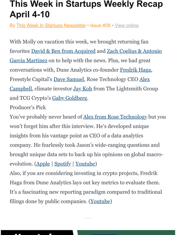 This Week in Startups Weekly Recap April 4-10
