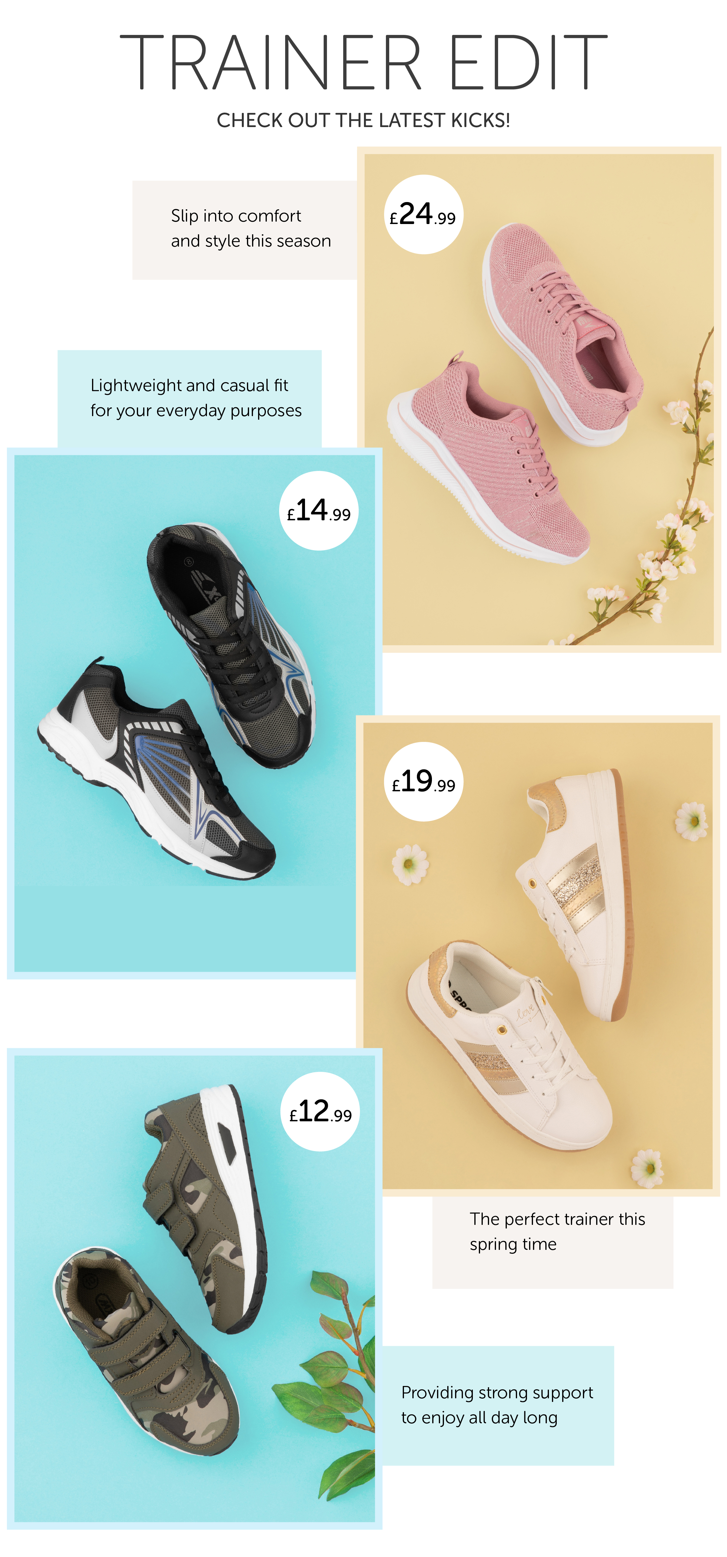 shoe zone slip on trainers