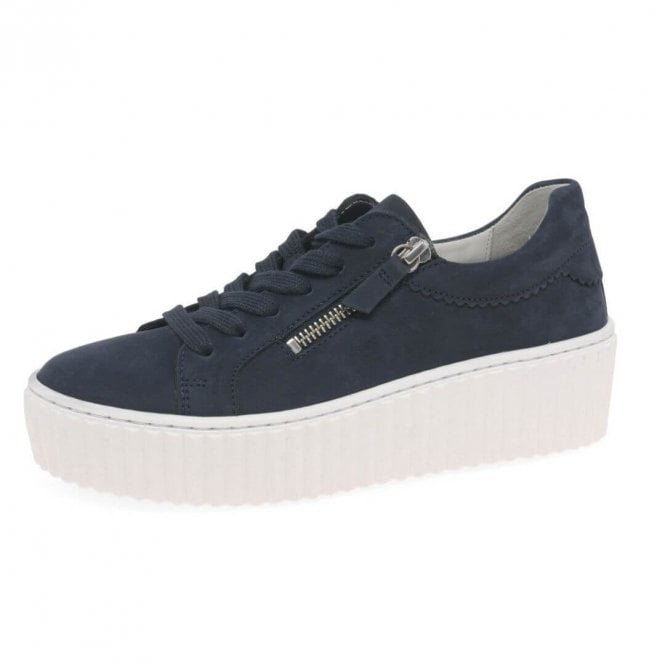 Dolly Classic Lace Up Sneakers in Blue 