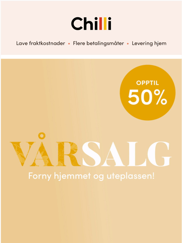 VRSALGET fortsetter! Opptil 50% rabatt 