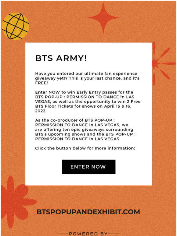BTS Early Entry Giveaway: Last Chance!
