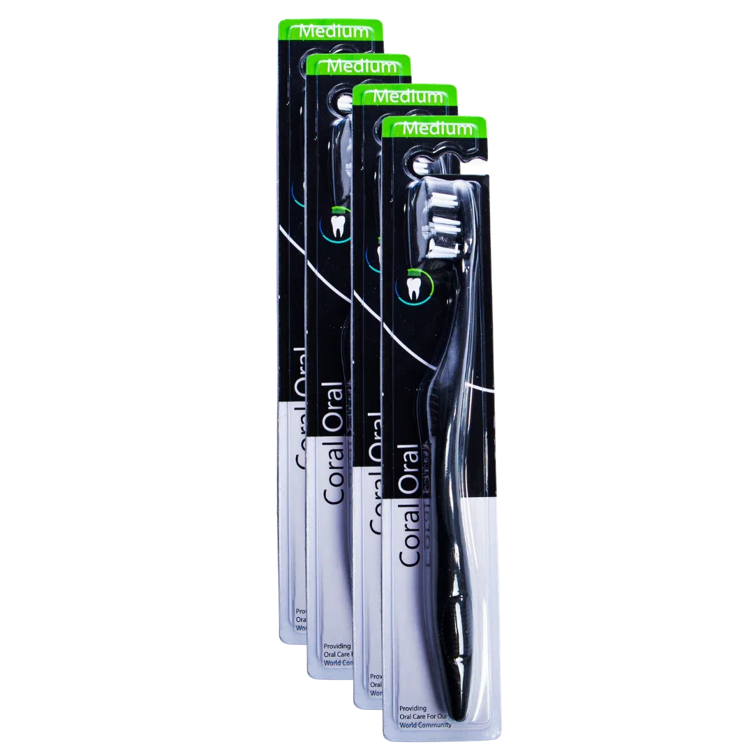 Image of (4) Medium Single-Packs Toothbrush | Coral Oral