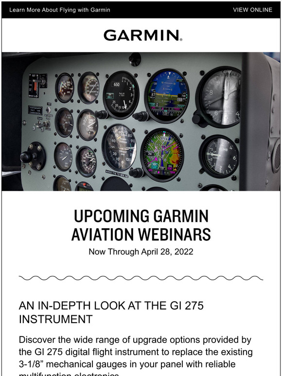 Garmin Aviation Aviation inars See Whats Coming Milled