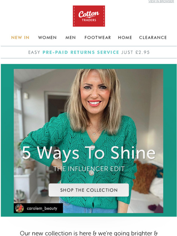 Cotton Traders Find your shine with our influencer edit Milled