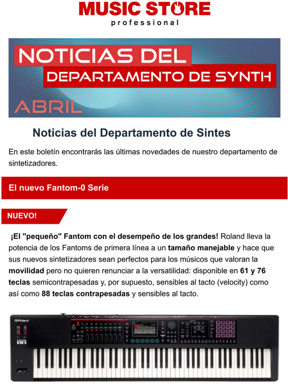 Novedades del Departamento de Sintetizadores