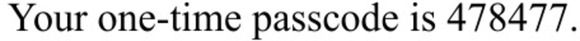 Your one-time passcode