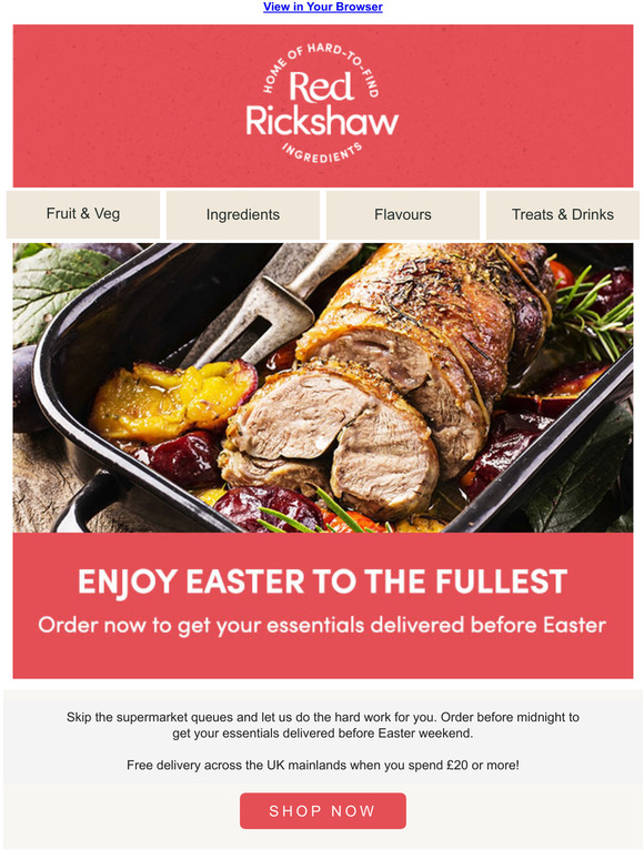 Stock up on essentials for Easter weekend