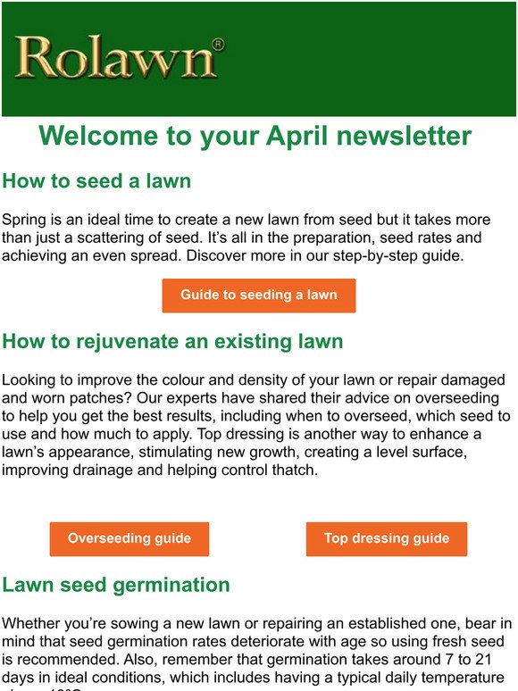 April lawn care advice | 20% off seed & topdressing | Win tickets to BBC Gardeners World Spring Fair