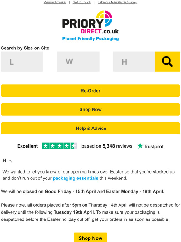 -order now and dont miss out over Easter!