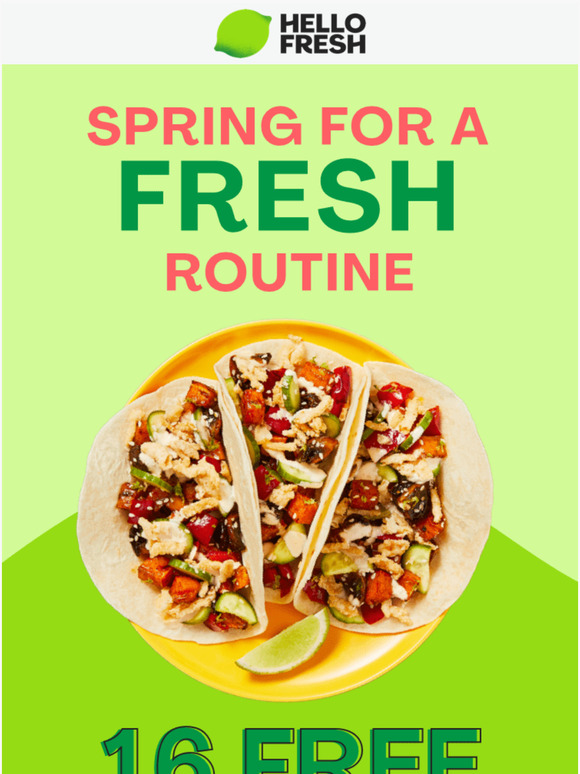 hellofresh 16 FREE MEALS Your ultimate spring reboot Milled