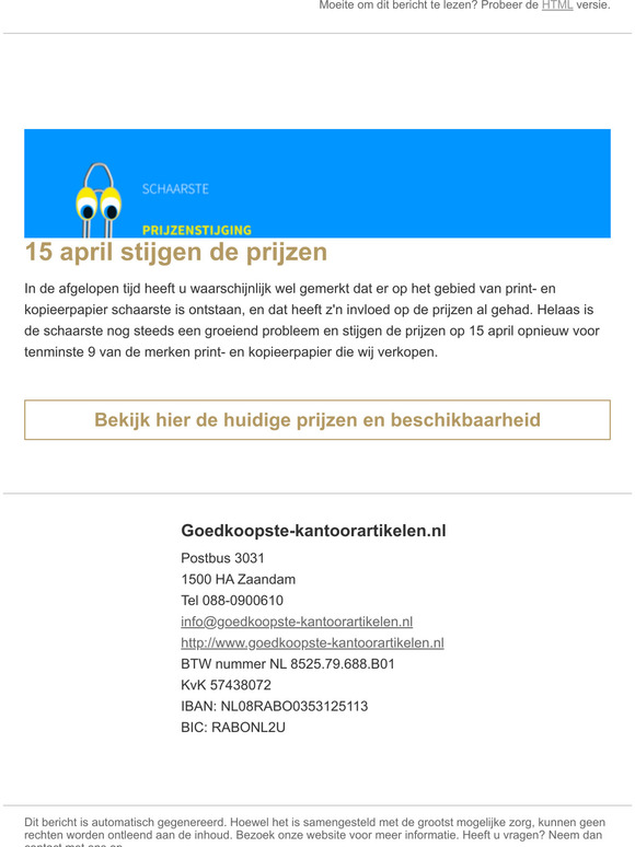 Er komt een papierprijsstijging aan