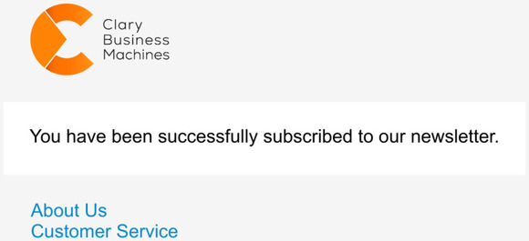 Newsletter subscription success