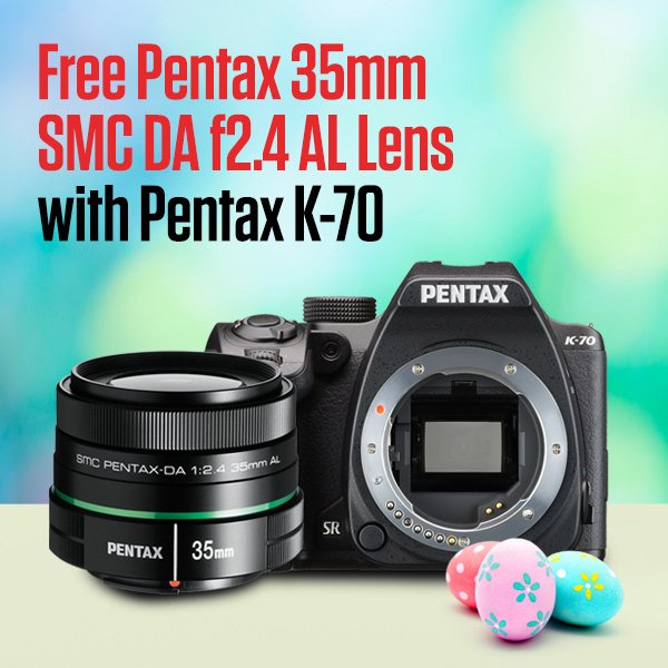 Free Pentax 35mm SMC DA f2.4 AL Lens with Pentax K-70