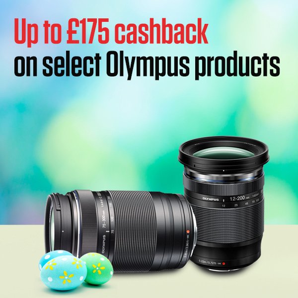 Up to £175 cashback on select Olympus products